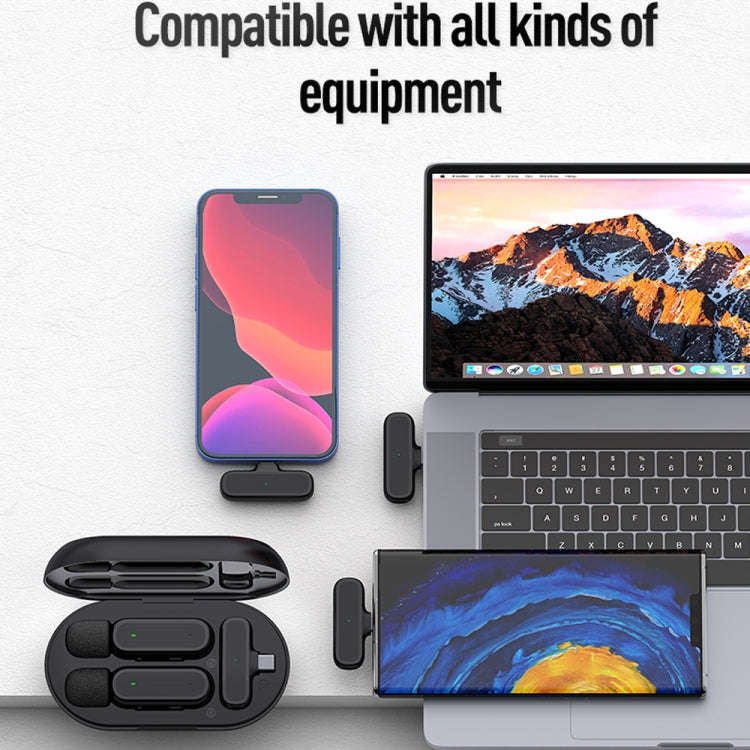 K61 One To  One Wireless Lavalier Microphone With Charging Box Noise Reduction Video Record Mic,S...