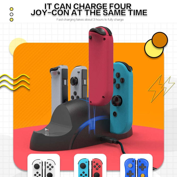 For Nintendo Switch / Switch Pro SW168 6 in 1 Joycon Gamepad Holder Charger Handle Storage Bracket