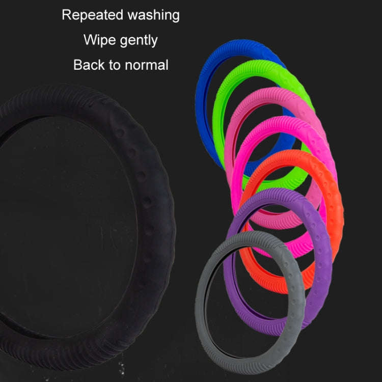 Silicone Non-slip Wear-resistant Concave Point Car Steering Wheel Cover, Size: 34-38cm(Blue)
