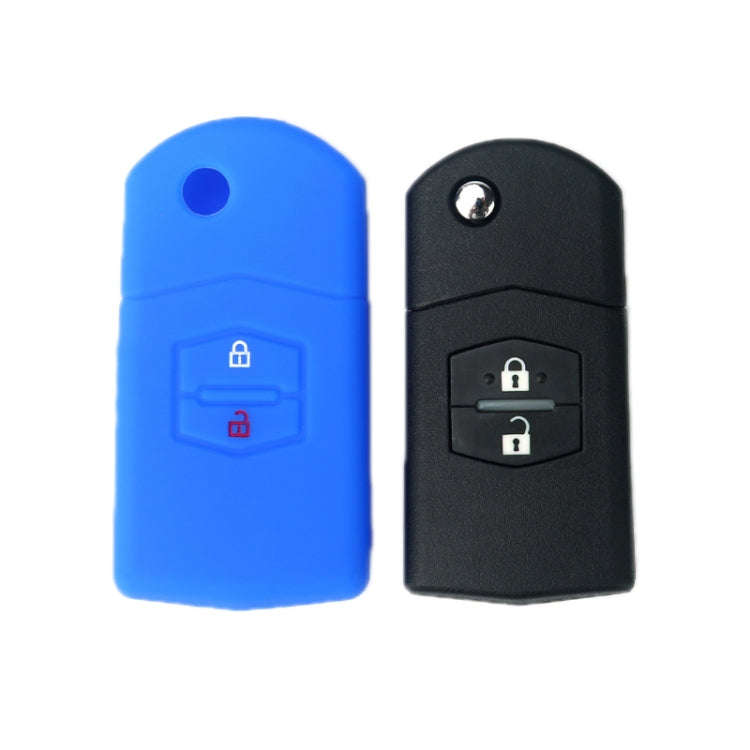 For Mazda M6/CX-5 2pcs Remote Control Folding 2 Button Silicone Case(Purple)