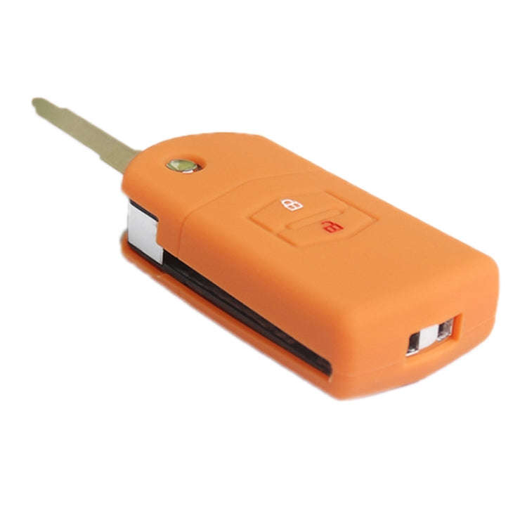 For Mazda M6/CX-5 2pcs Remote Control Folding 2 Button Silicone Case(Orange)