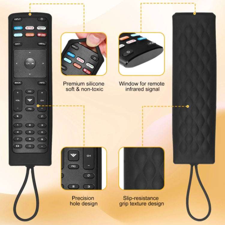 For Vizio XRT136/XRT140 2pcs Remote Control Silicone Case(Black)