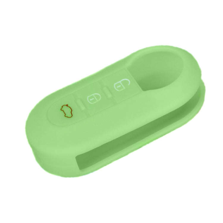 For Fiat 500 2pcs Folding 3 Button Remote Control Silicone Case(Apple Green)