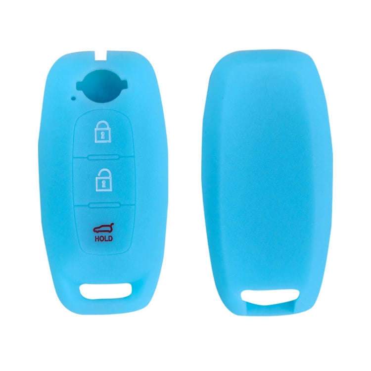 For 2023 Nissan Altima 2pcs Three-Button Key Silicone Protective Case(Luminous Blue)