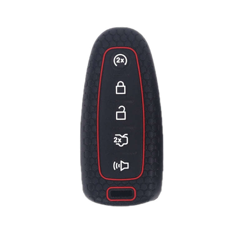 For Ford Edge/Explorer 2pcs 5-Button Key Silicone Case(Black)