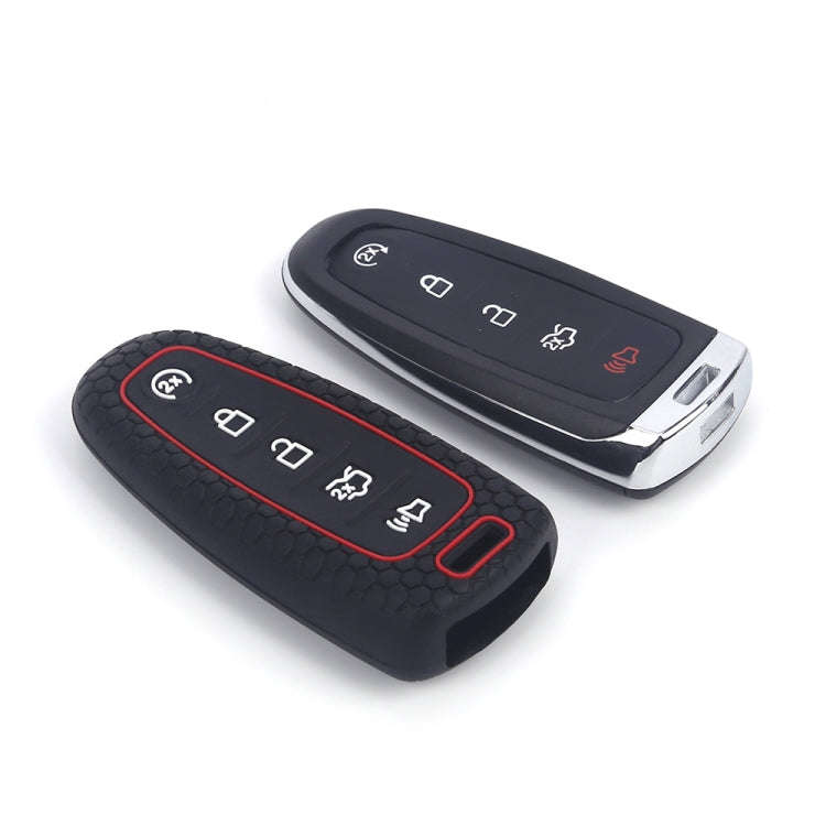 For Ford Edge/Explorer 2pcs 5-Button Key Silicone Case(Sea Blue)