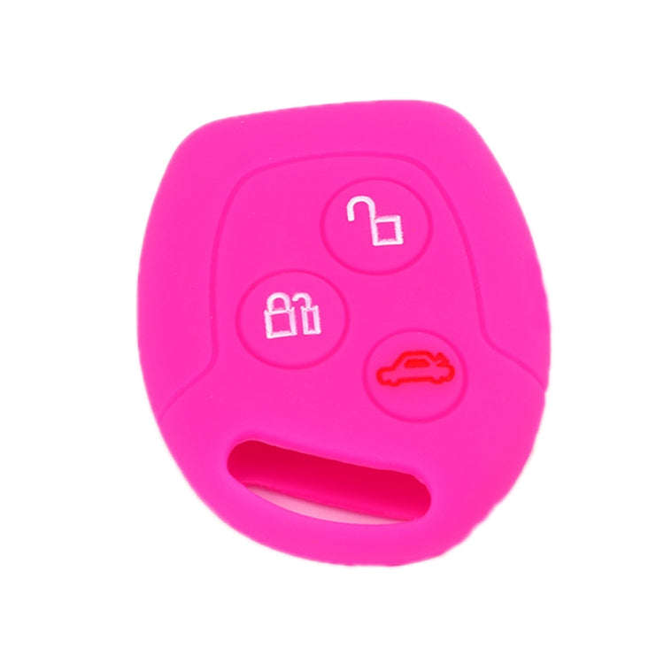 For Ford Transit/Focus 2pcs 3-Button Silicone Key Protector(Rose Red)