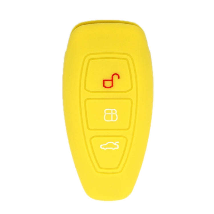 For Ford Focus/Mondeo 2pcs Folding Three-Button Key Protect Cover(Yellow)