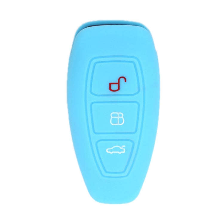For Ford Focus/Mondeo 2pcs Folding Three-Button Key Protect Cover(Sky Blue)