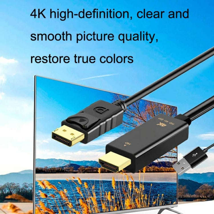 H146 25cm 4K 60Hz HDMI To DP Adapter With Power Supply HD Converter