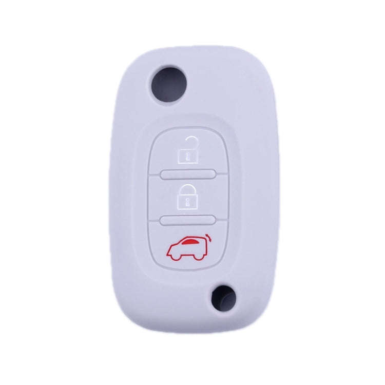 For Mercedes-Benz Smart Folding 2pcs 3 Button Silicone Key Case(White Gray)