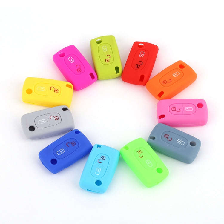 2pcs Car Key Cover for Peugeot 206/207/4008/3008 Citroen Sega/Triumph/C5(Apple Green)