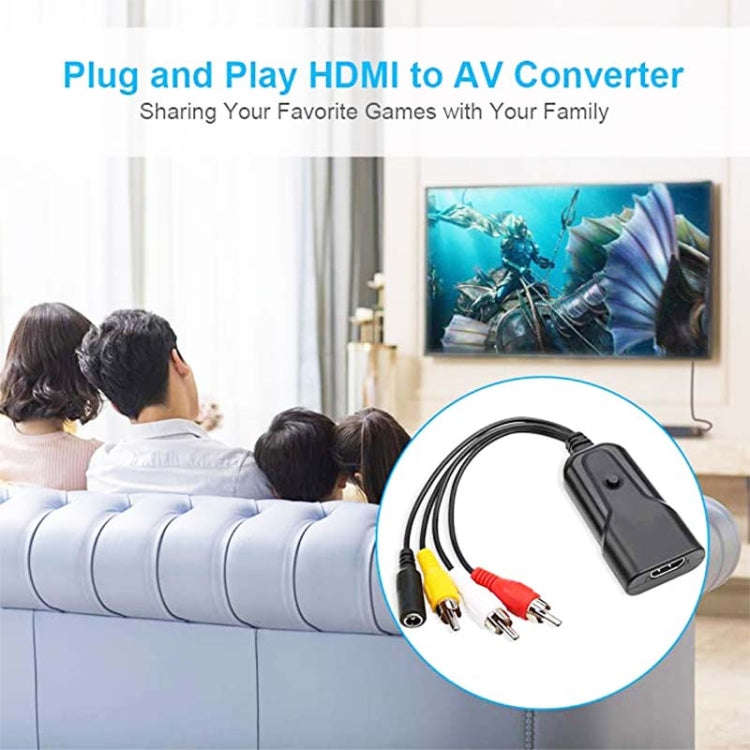 K13W HDMI To AV 1080P HD Converter, Cable Length: 0.5m(Black)