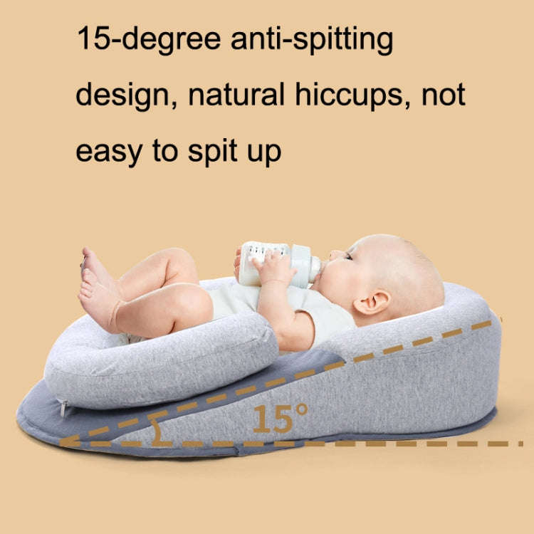 Baby Breastfeeding Pillow Lying Feeding Baby Anti-spitting Milk Slope Pad(Gray)