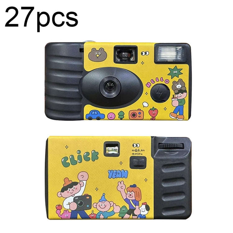 27pcs Click Retro Film Camera Waterproof Cartoon Decorative Stickers without Camera
