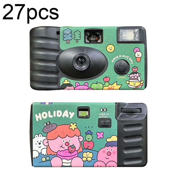 27pcs Holidays Retro Film Camera Waterproof Cartoon Decorative Stickers without Camera