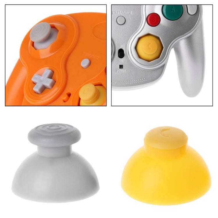 For Nintendo Gamecube NGC Controller 10pcs Joystick Cap Replacement Parts(Yellow)