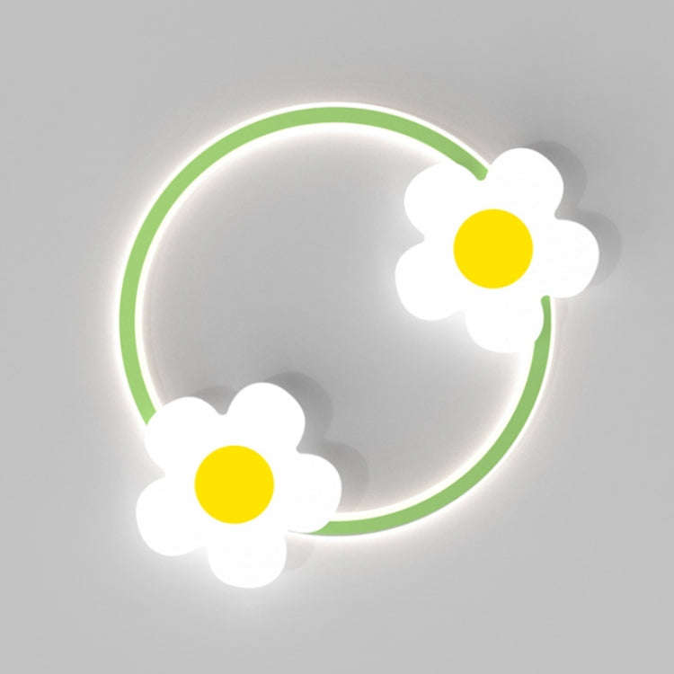 Children Room Warm Bedside Sunflower Wall Lamp, Color: Round Flowers White Light