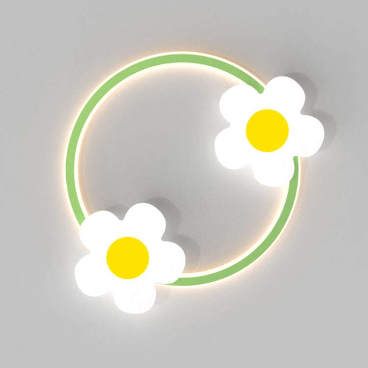 Children Room Warm Bedside Sunflower Wall Lamp, Color: Round Flowers Three-color Dimmer
