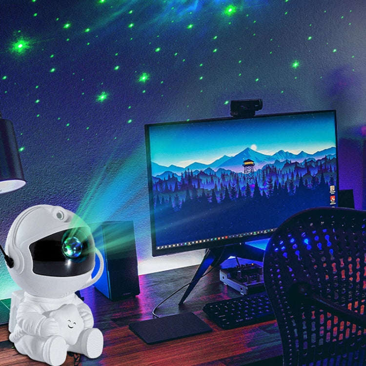 USB Astronaut Shape Colorful LED Laser Star Projection Light(Star)