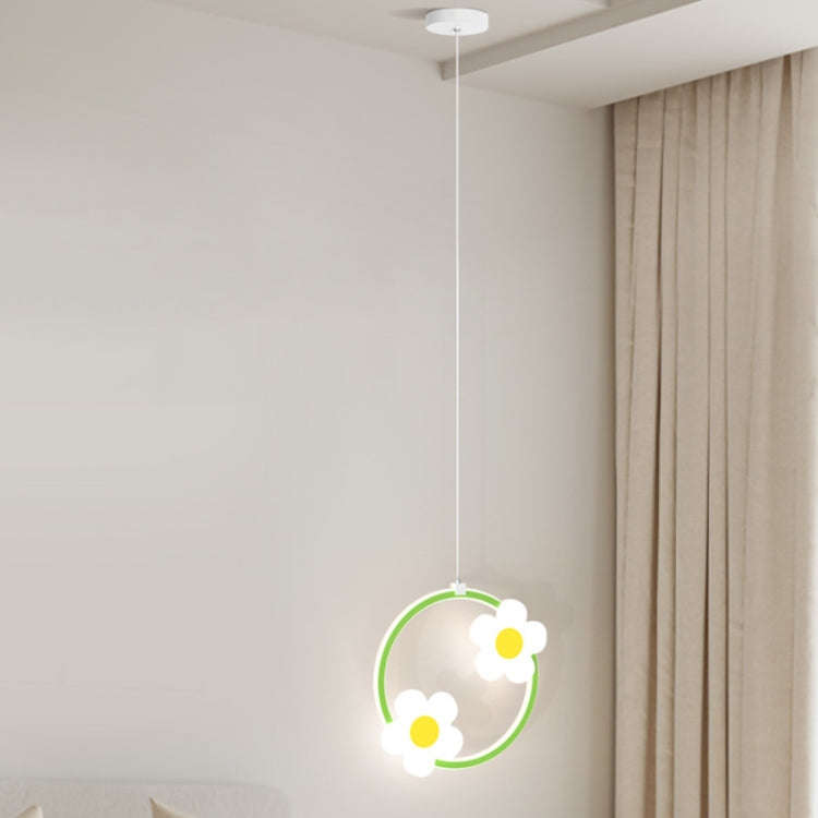 Children Room Bedside Warm Sunflower Chandelier, Color: Round Pink Warm Light