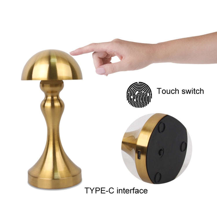 Retro Bar USB Rechargeable Metal Touch Desk Lamp, Specification: Gold(D Model)