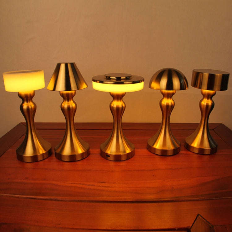 Retro Bar USB Rechargeable Metal Touch Desk Lamp, Specification: Gold(D Model)
