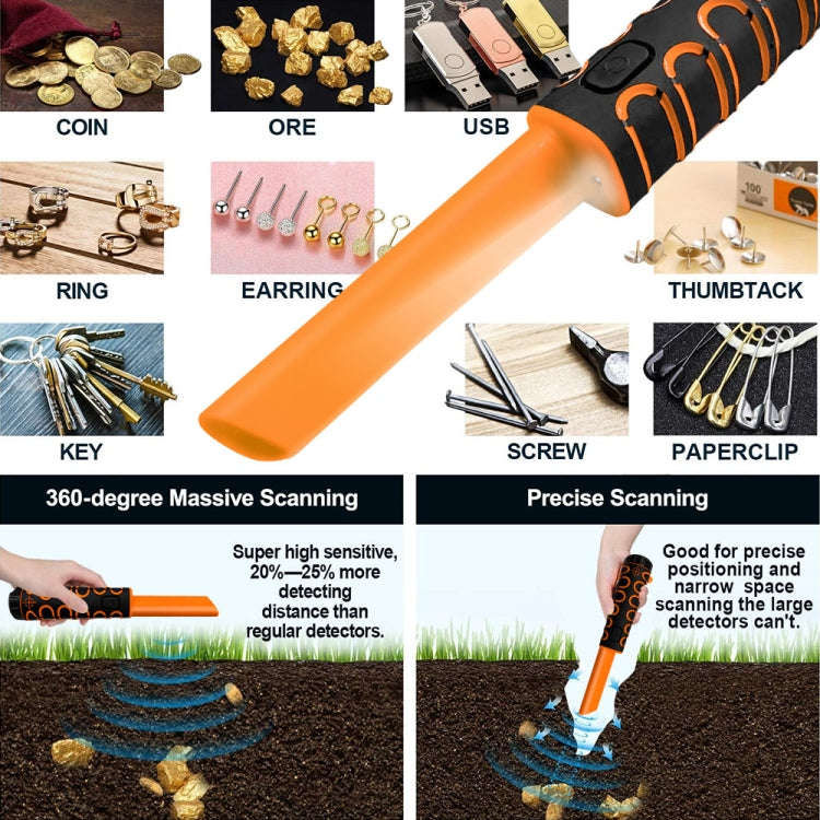 Goint IP68 Waterproof Convenience Metal Scanner High Sensitivity Underwater Metal Detector(Orange)