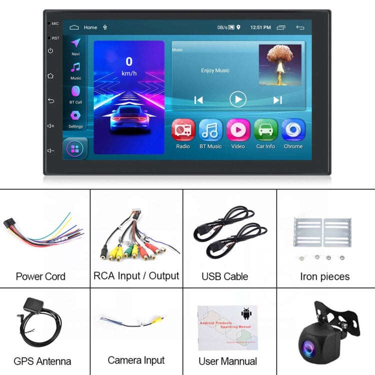 A3194 7 Inch Android 11 Central Control Carplay 2+32G Car Large Screen Navigation Reversing Video...