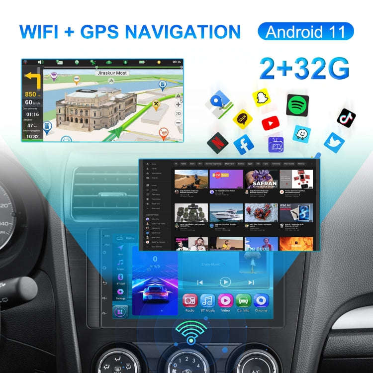 A3194 7 Inch Android 11 Central Control Carplay 2+32G Car Large Screen Navigation Reversing Video...