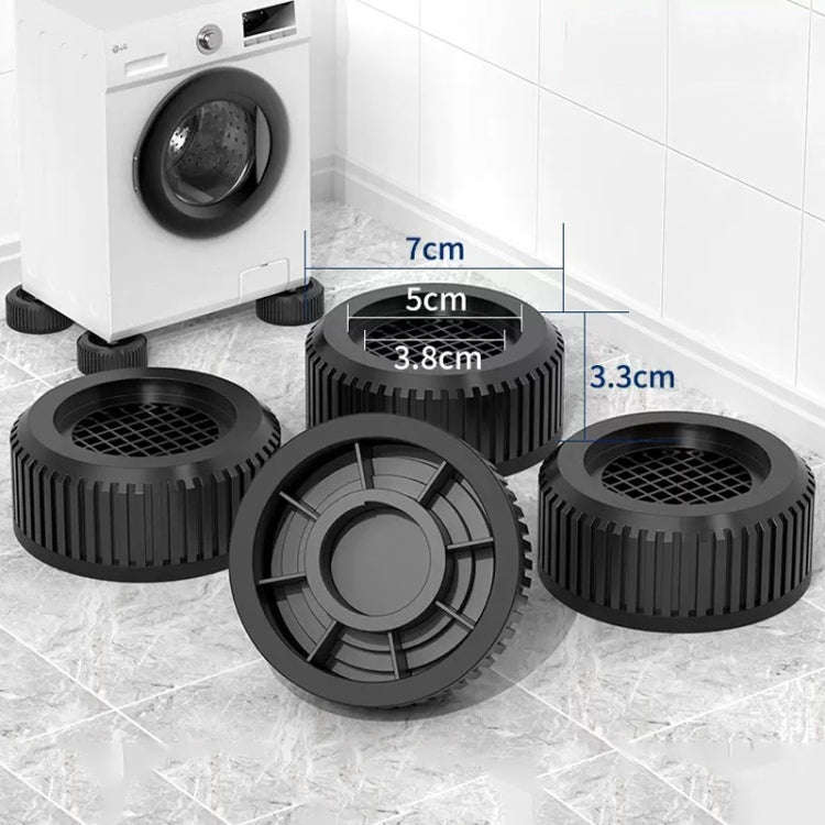 4pcs Single-layer JDY-H Washing Machine Shock-absorbing Floor Mat Furniture Non-slip Heightening ...