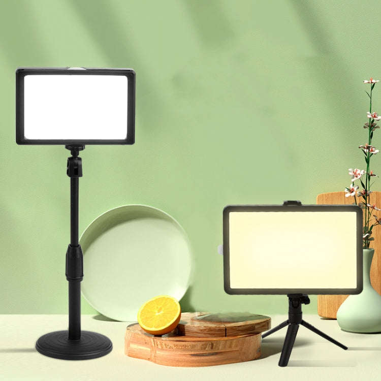 8 Inch 3200-5500K Three-color Temperature Photography Flat-panel Live Fill Light,Spec: Small Tripod