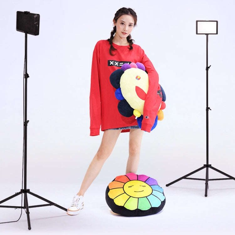 8 Inch 3200-5500K Three-color Temperature Photography Flat-panel Live Fill Light,Spec: 2.1m Brack...
