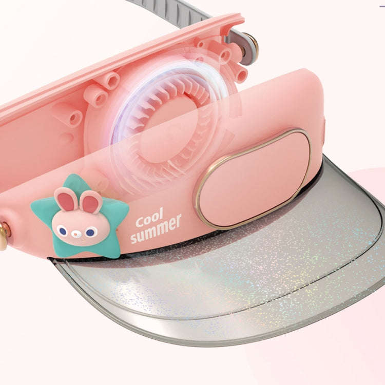 Cute Pet Bladeless Fan Hat USB Rechargeable Adjustable Speed Summer Sun Protection Sunshade Fan(F...