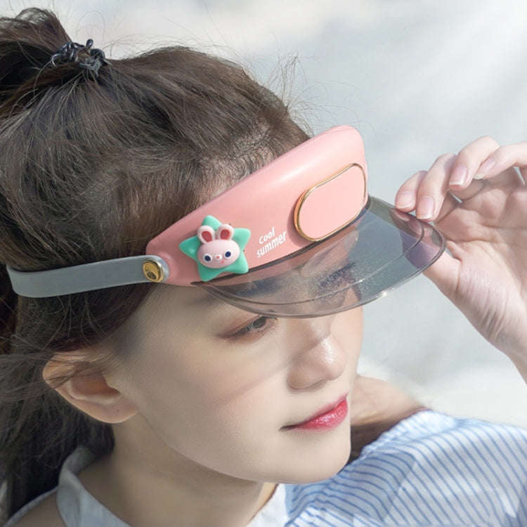 Cute Pet Bladeless Fan Hat USB Rechargeable Adjustable Speed Summer Sun Protection Sunshade Fan(F...