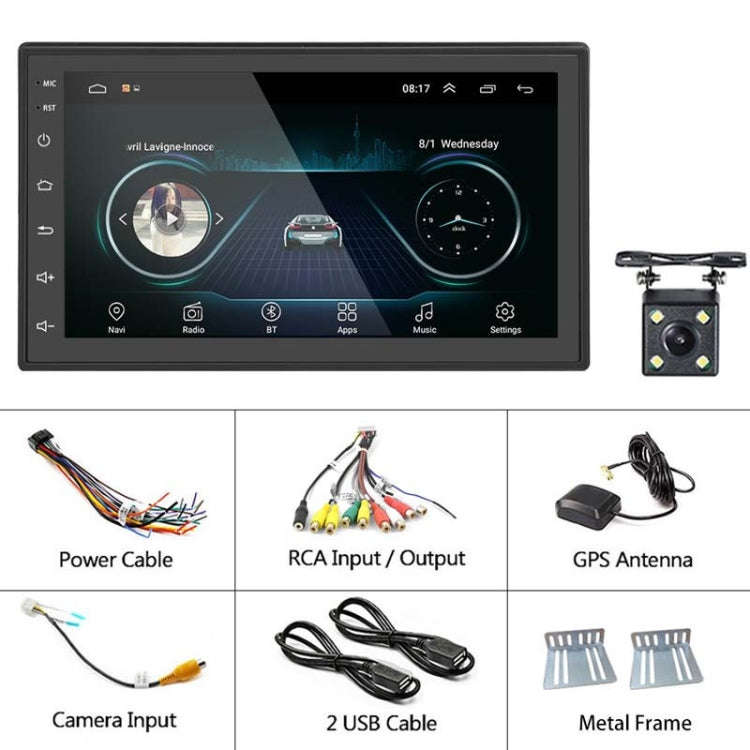 A2222KT 7 Inch Android Navigation WiFi Version 1+32G GPS Bluetooth 2.5D Screen Car Central Contro...