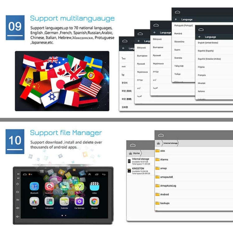 A2222KT 7 Inch Android Navigation WiFi Version 1+32G GPS Bluetooth 2.5D Screen Car Central Contro...