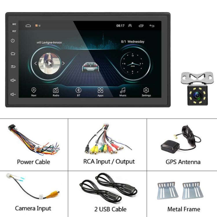 A2222KT 7 Inch Android Navigation WiFi Version 1+32G GPS Bluetooth 2.5D Screen Car Central Contro...