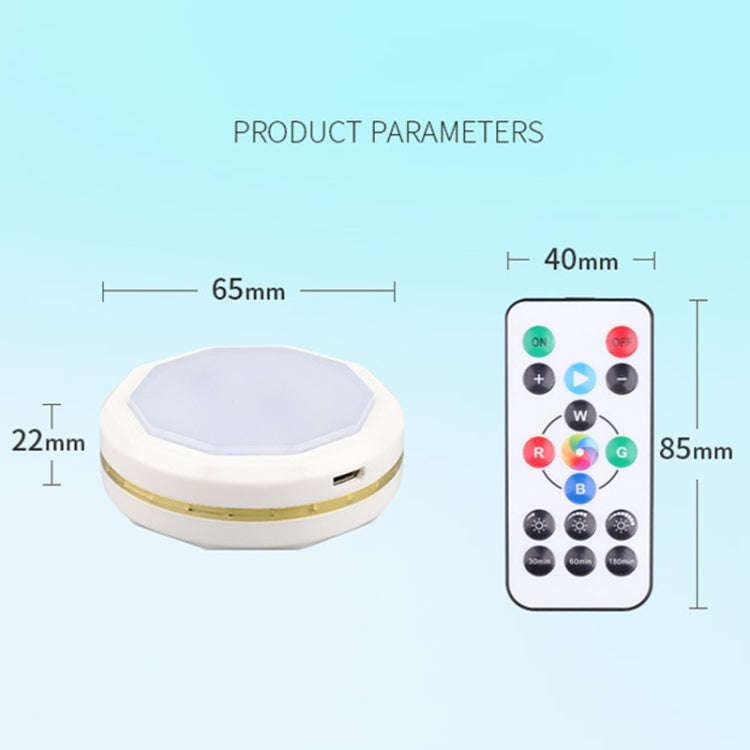 TL004-RGB USB Charging RGB Light Effect Ambient Light with Remote Control(White Silver Edge)