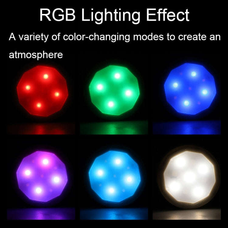 TL004-RGB USB Charging RGB Light Effect Ambient Light with Remote Control(White Silver Edge)