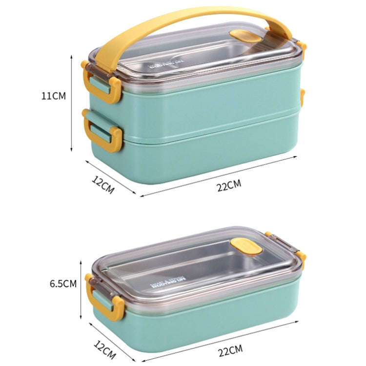 Large Capacity Refillable 304 Stainless Steel Insulated Lunch Box, Specification: 800ml (Green)