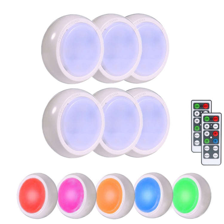 Ambience Pat Light Bedside Eye Protection Night Light, Color: RGBW Color Light Battery(6pcs With ...