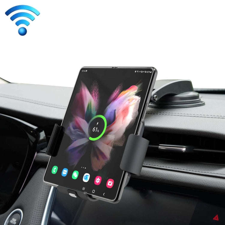 For Samsung Galaxy Z Fold4 / 3 S10 Folding Screen Mobile Phone Vehicle Bracket Dual Coil Wireless...