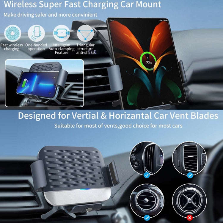 For Samsung Galaxy Z Fold4 / 3 S10 Folding Screen Mobile Phone Vehicle Bracket Dual Coil Wireless...