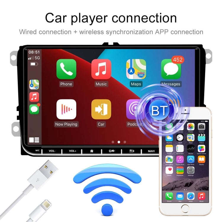 A2743 For Volkswagen 1+16G 9-inch Central Control Large Screen With Carplay Car Android10.0 Navig...