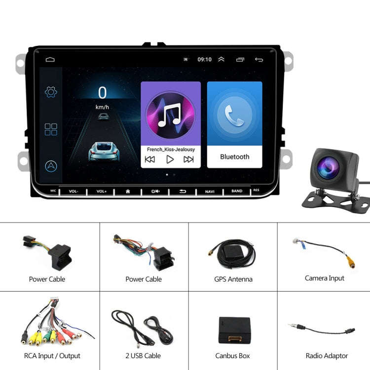 A2743 For Volkswagen 1+16G 9-inch Central Control Large Screen With Carplay Car Android10.0 Navig...