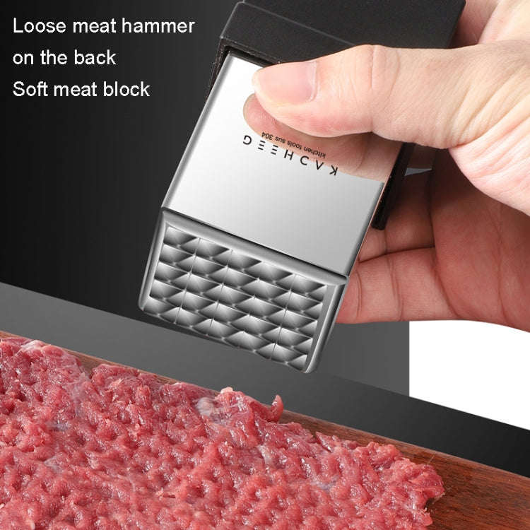 Kacheeg Stainless Steel Steak Tenderizer Double-sided Meat Looper, Style: Without Handle