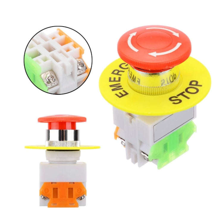 2pcs LAY37-11ZS Elevator Emergency Stop Mushroom Head Button(Red)