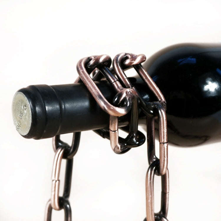 TYJJ-023 Multifunctional Three-dimensional Chain Wine Bottle Rack Home Decorative Ornaments(Silver)
