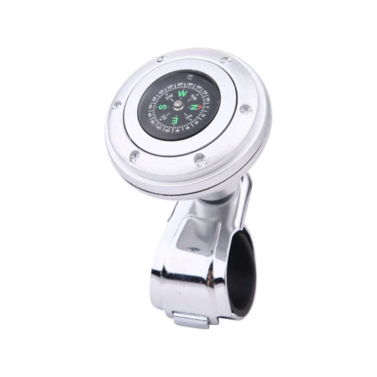 Car Steering Wheel Booster Ball Assist With Compass(A Model White)